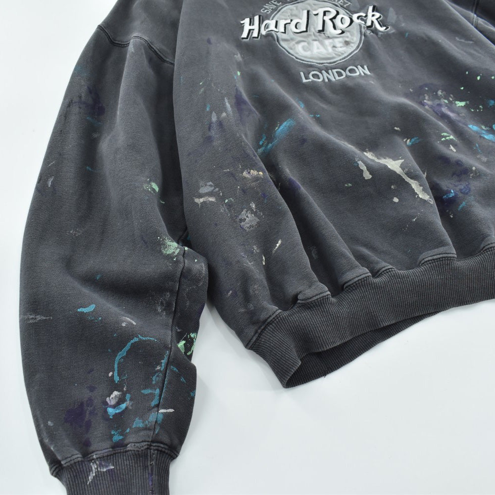 90’s Hard Rock Cafe LONDON ペンキ&サンフェード ボロスウェット 261030H
