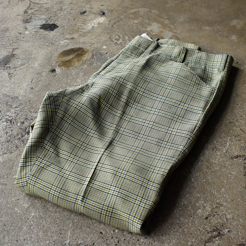 70's チェック柄 スラックスパンツ SCOVILLジップ 250619H
