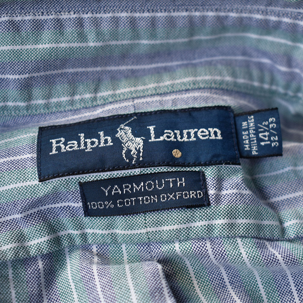 90's　Ralph Lauren/ラルフ ローレン “YARMOUTH” ストライプ ボタンダウンシャツ　230512