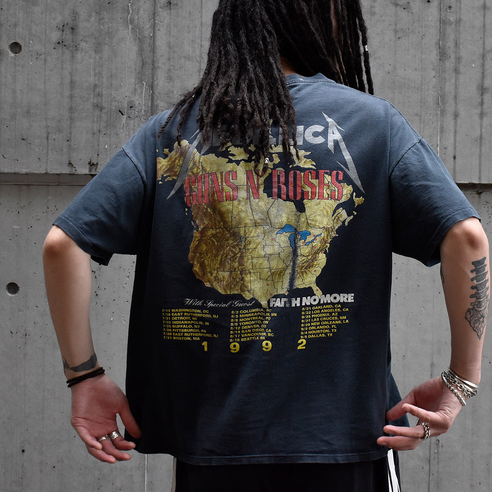 90's “GUNS N' ROSES×METALLICA“ Stadium Tour Tシャツ 240602H