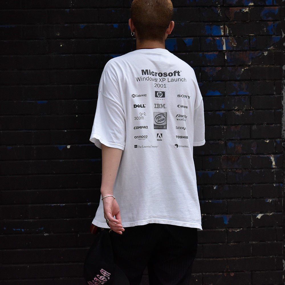 Y2K Microsoft “Windows XP 2001” 企業 Tシャツ 250708H