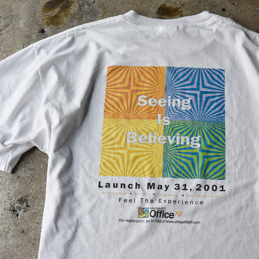 Y2K Microsoft “Office XP 2001” Seeing Is Believing 企業 Tシャツ 250710H