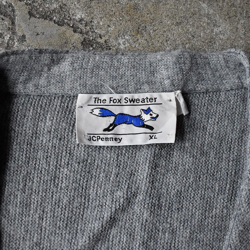 80's The Fox J.C Penney アクリル ニットカーディガン 231211H