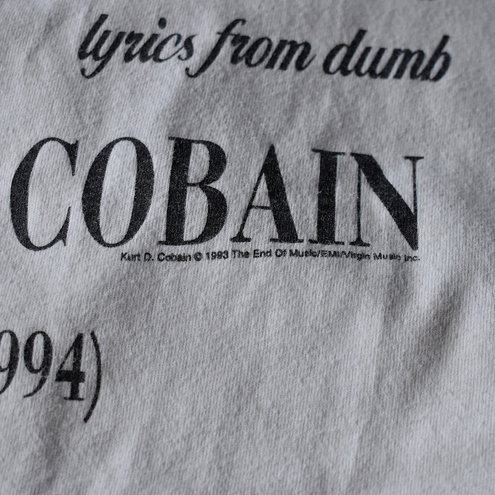90's NIRVANA “Kurt Cobain“ MTV Unplugged in New York 追悼フォトTシャツ 240503H