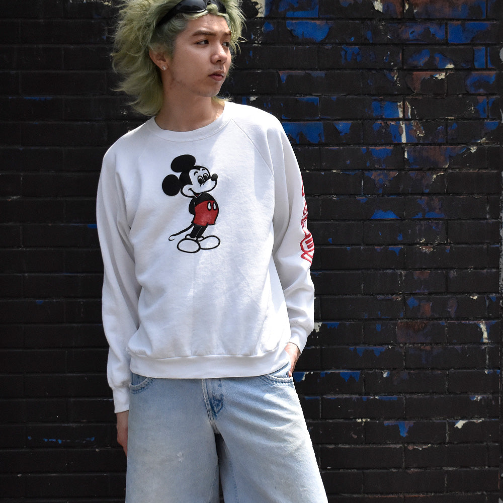80's ブートレグ “Mickey“ 発泡プリント スウェット USA製 250521H