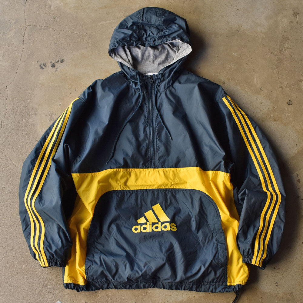 90’s adidas 裏地付き ハーフジップ ナイロンプルオーバー 240323