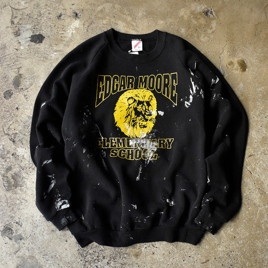 80’s JERZEES ペンキ! “Edgar Moore Elementary School” スウェット USA製 250130H