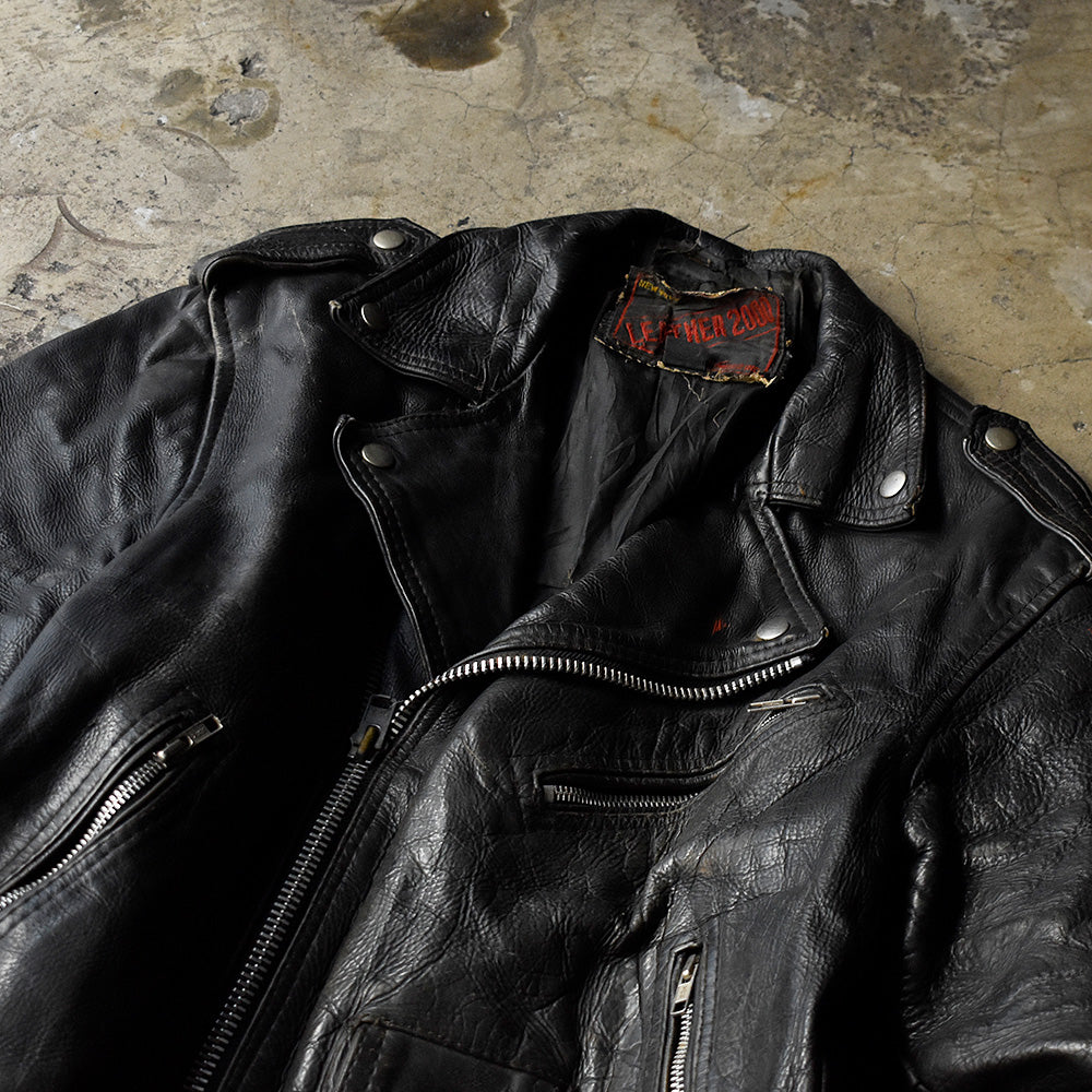 80's LEATHER 2000 ライダース レザージャケット 231204H