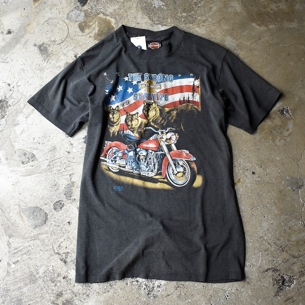 90's Harley Davidson 3D EMBLEM “ウルフ×ハーレー“ Tシャツ USA製 240721H
