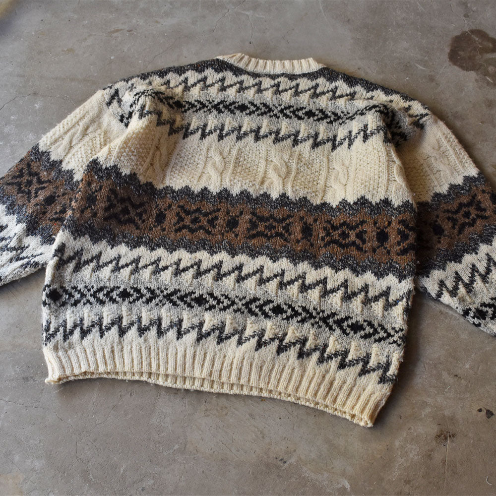 80’s Mac Duff Handspun ニット 総柄セーター SCOTLAND製 231228