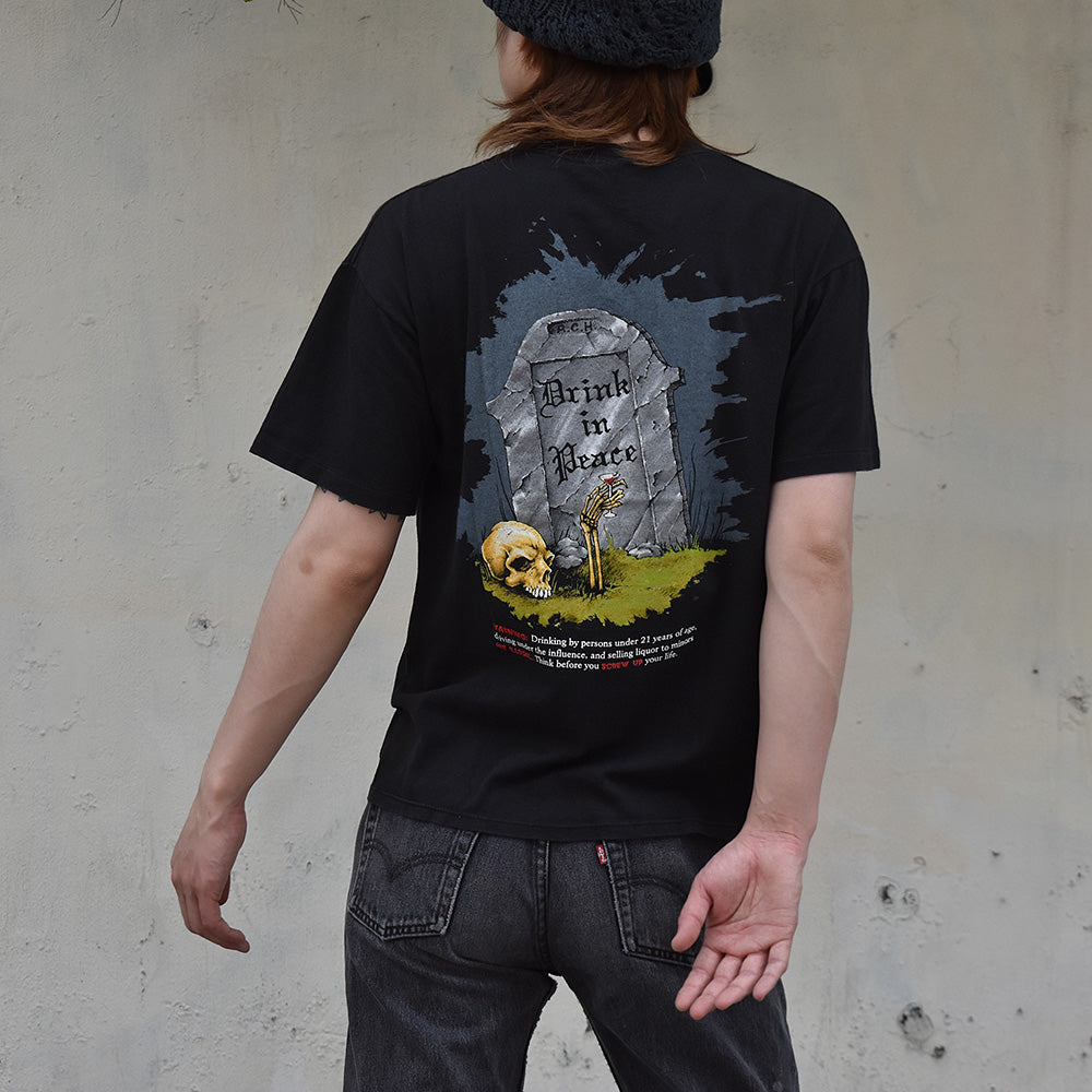 90's　Black Death VODKA/ブラック デス ウォッカ×Pushead/パスヘッド Tee　USA製　230430H