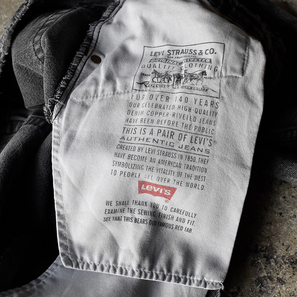 90's Levi's 555 “GO GO GO” RELAXED FIT ブラックデニムパンツ 240226H