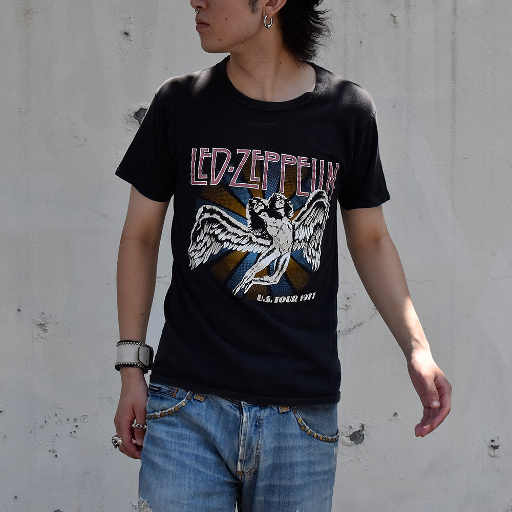 70's　LED ZEPPELIN/レッド・ツェッペリン　"スワンソング・レコードロゴ"　1977 US Tour Tee　230729H