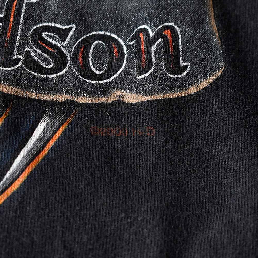 Y2K HARLEY-DAVIDSON L/S Tシャツ イーグル ギャル Harley Davidson Shirt Men Large Blue American Flag Eagle