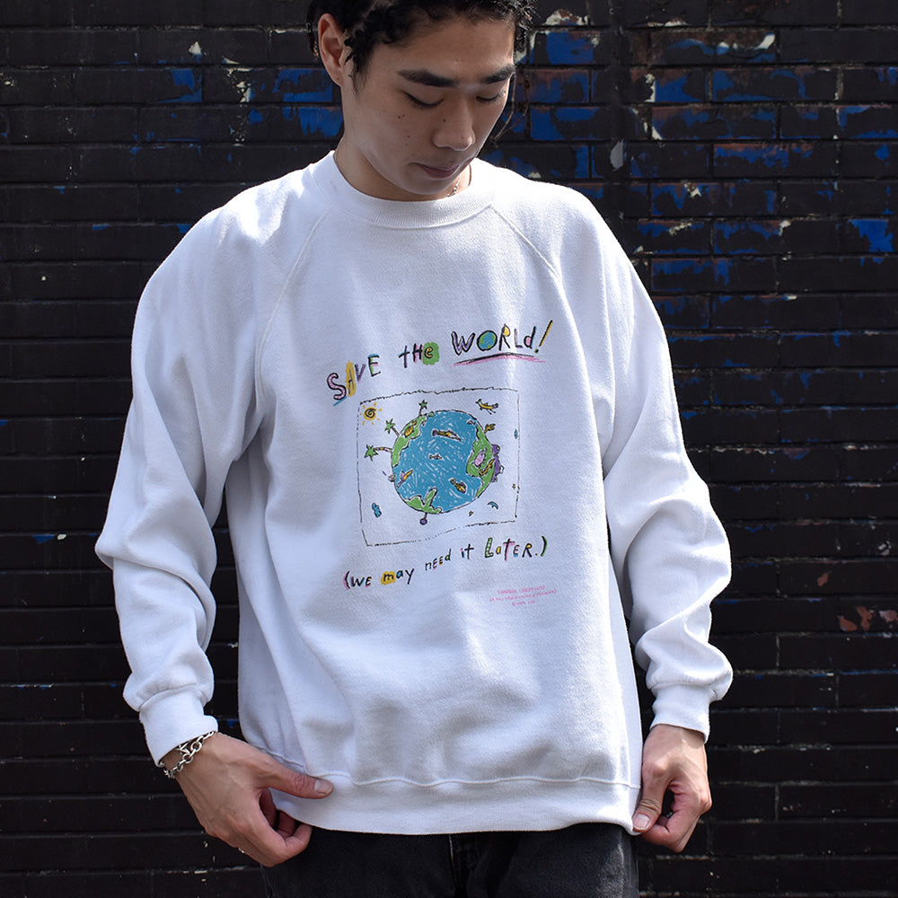 80's～ “SAVE the WORLD （WE may need it Later）” スウェット USA製 231003H