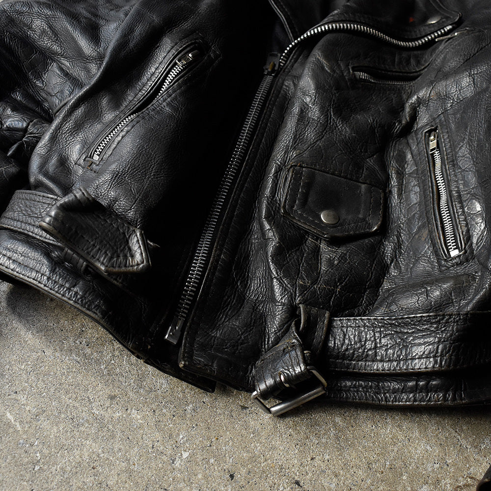 80's LEATHER 2000 ライダース レザージャケット 231204H