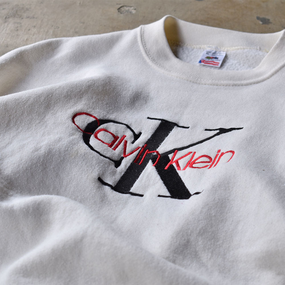 90's　ブートレグ Calvin Klein/カルバン・クライン 刺繍ロゴ スウェット　USA製　230603