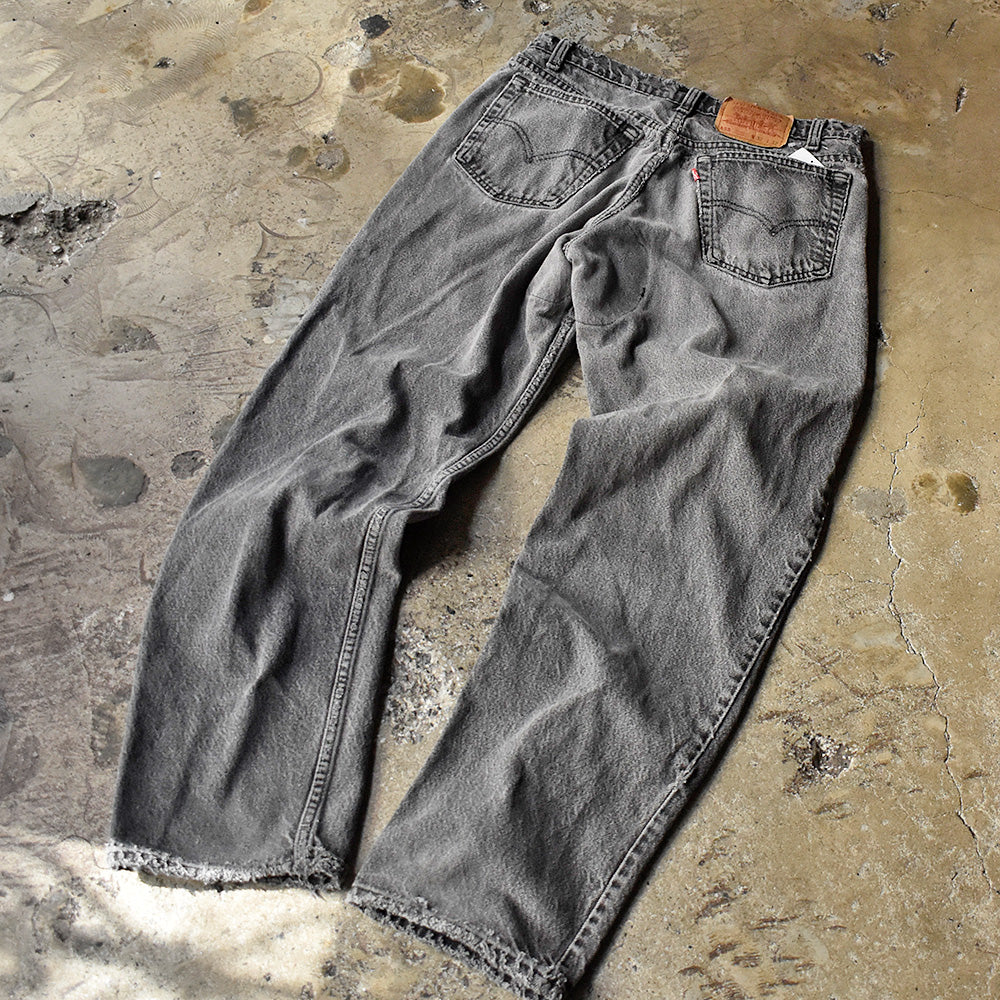 90's Levi's 555 “GO GO GO” RELAXED FIT ブラックデニムパンツ 240226H