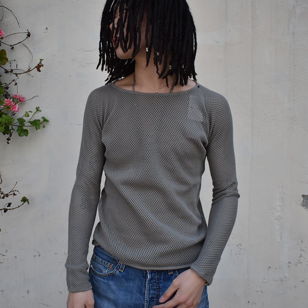 blackmeans　コットンメッシュ　Long sleeve Tee　945-78GT85-1　230426H