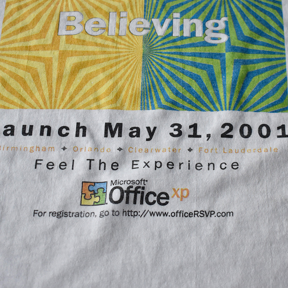 Y2K Microsoft “Office XP 2001” Seeing Is Believing 企業 Tシャツ 250710H