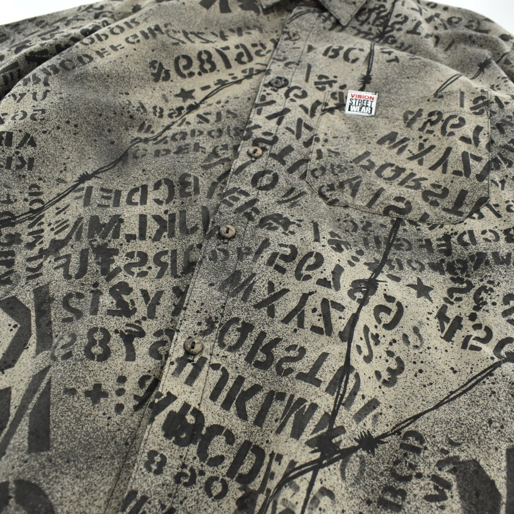 80's VISION STREET WEAR ステンシル × 有刺鉄線 半袖シャツ USA製 260623H