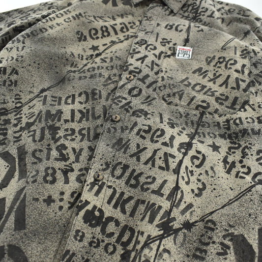 80's VISION STREET WEAR ステンシル × 有刺鉄線 半袖シャツ USA製 260623H