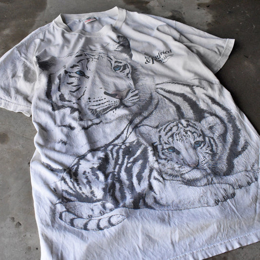 90’s “Siegfried & Roy At the Mirage” トラ 大判 アニマルプリント Tシャツ USA製 240401