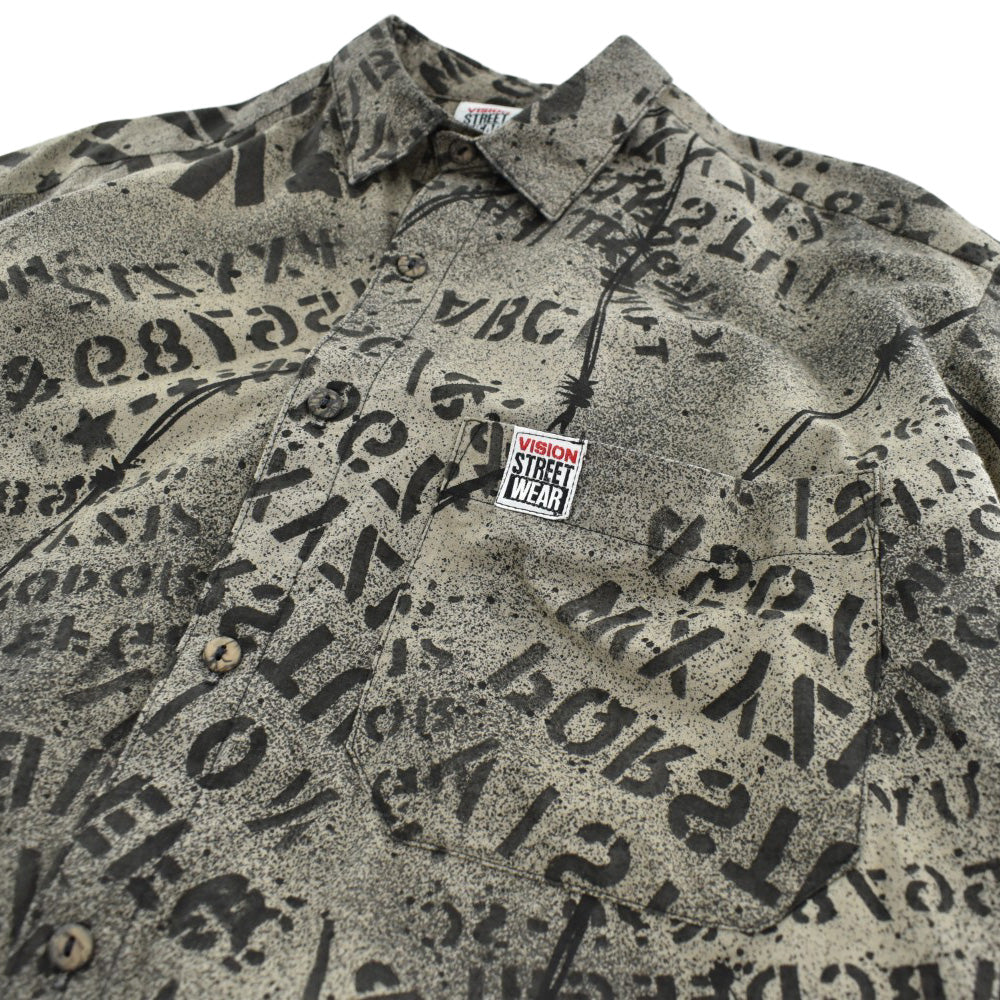 80's VISION STREET WEAR ステンシル × 有刺鉄線 半袖シャツ USA製 260623H
