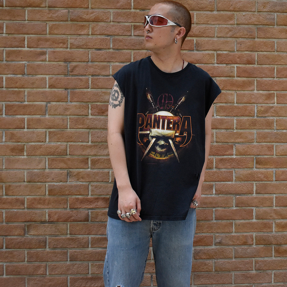 Y2K Pantera “Skull×Saber” カットオフ ロック Tシャツ 250703H