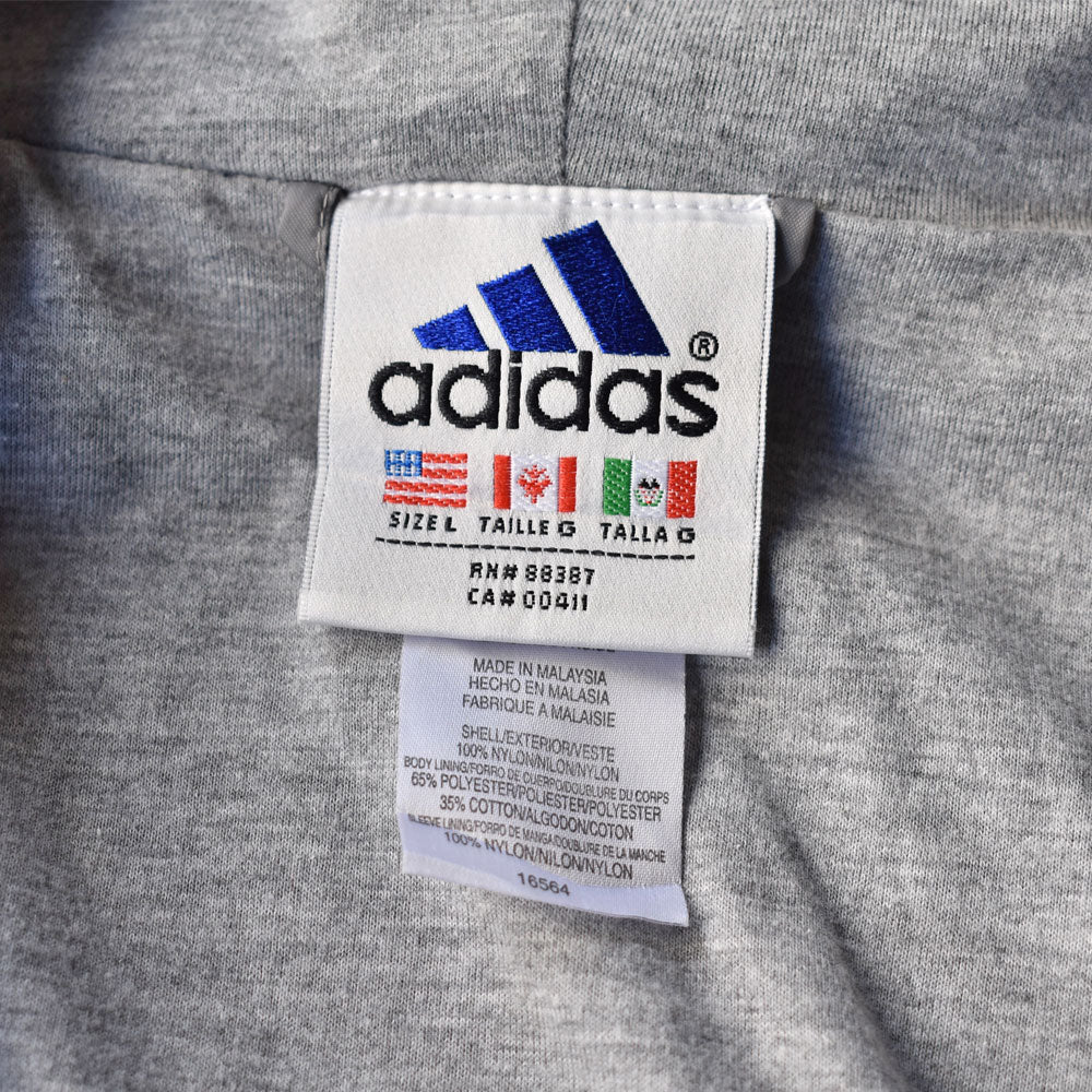 90’s adidas 裏地付き ハーフジップ ナイロンプルオーバー 240323