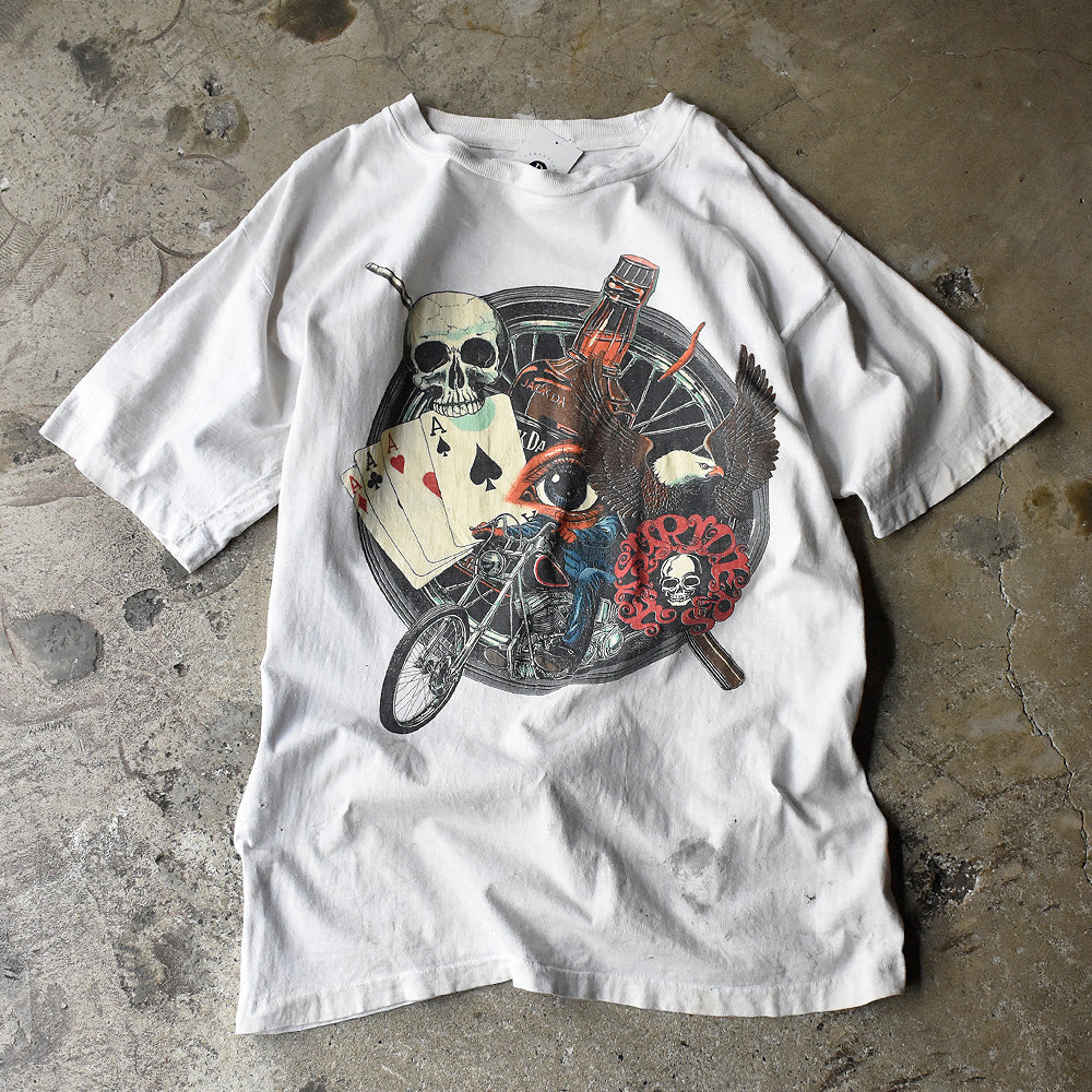90's skull＆bike Tシャツ 240328H