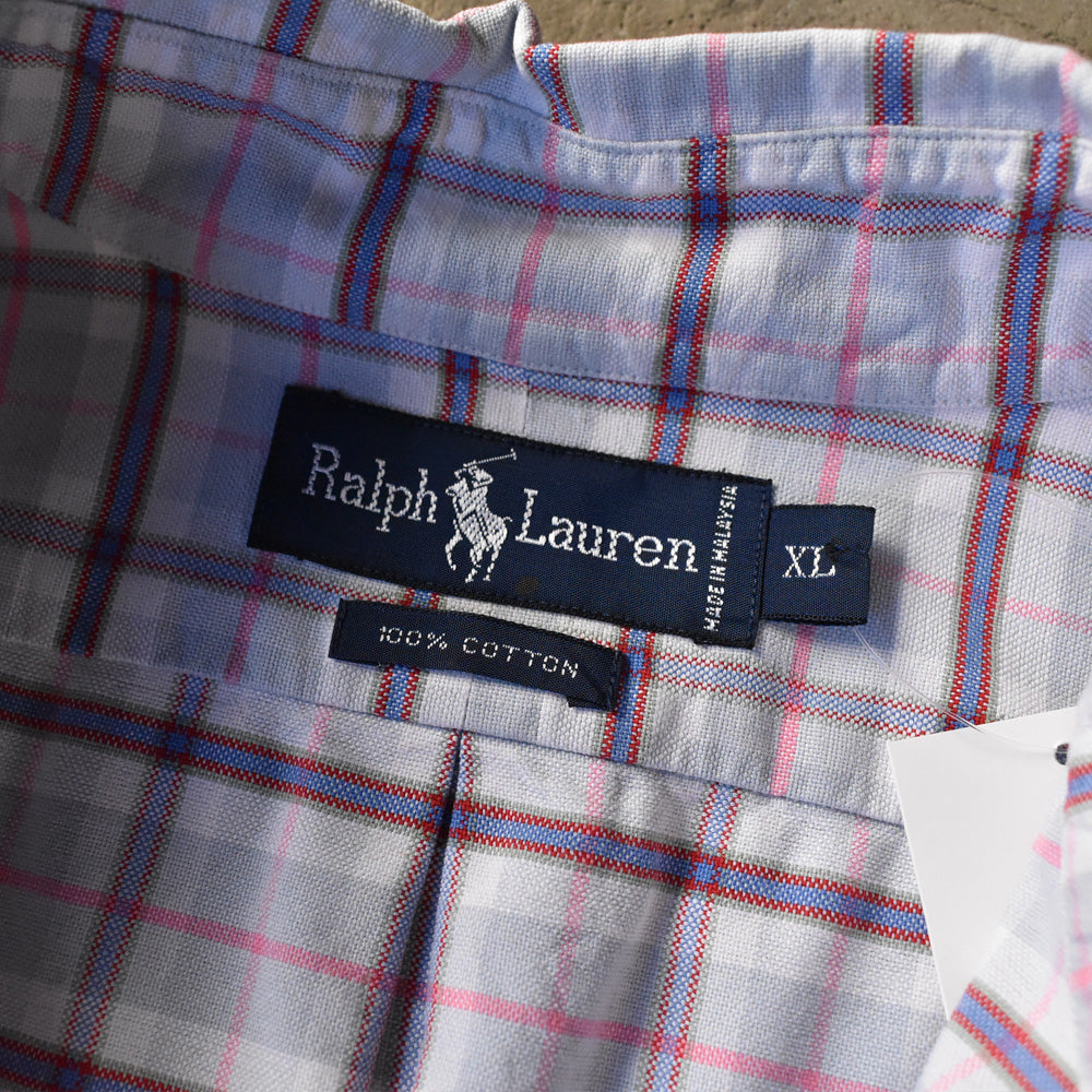 90's Ralph Lauren チェック ボタンダウンシャツ 240515 S2101
