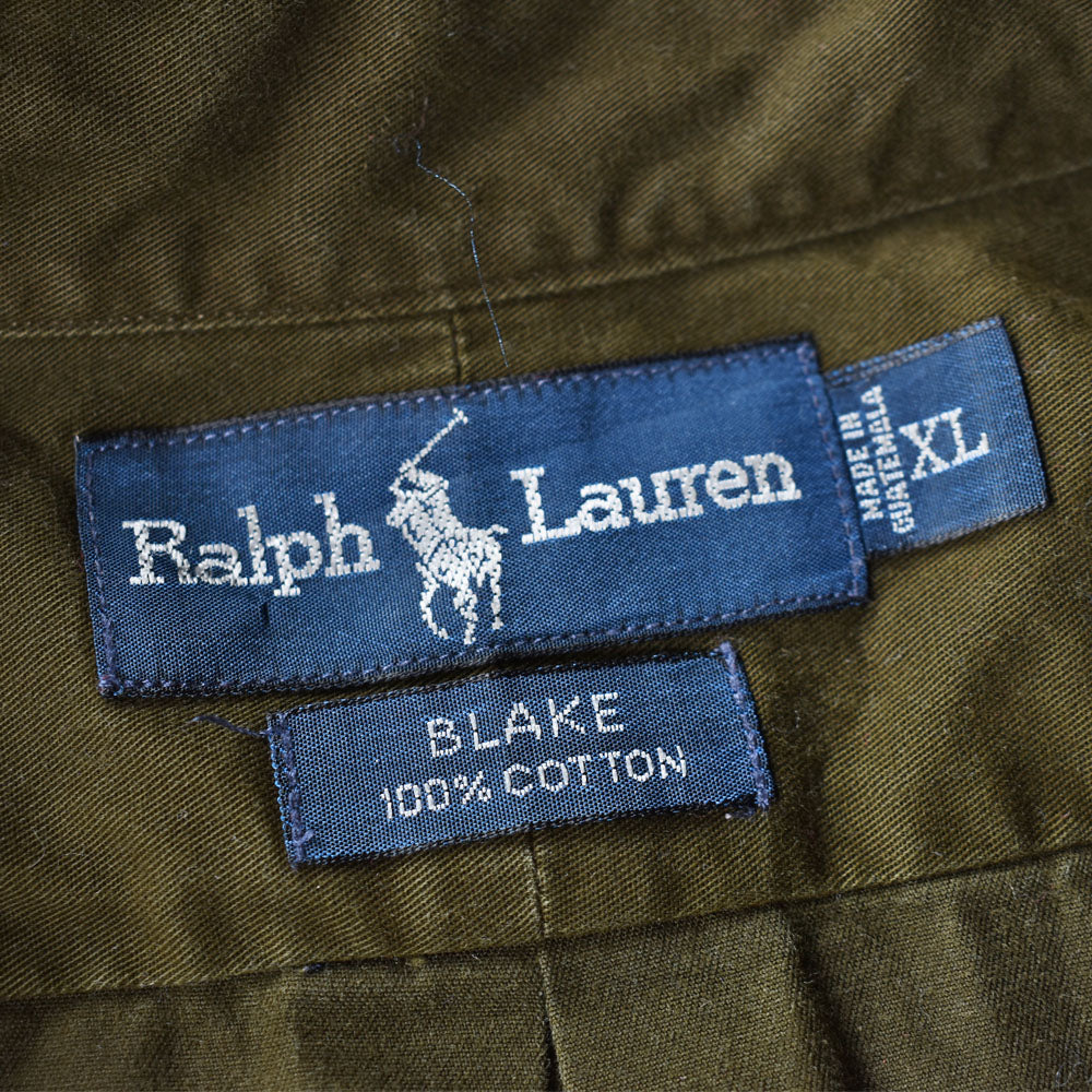 90's　Ralph Lauren/ラルフ ローレン “BLAKE” オリーブ ボタンダウンシャツ　230518