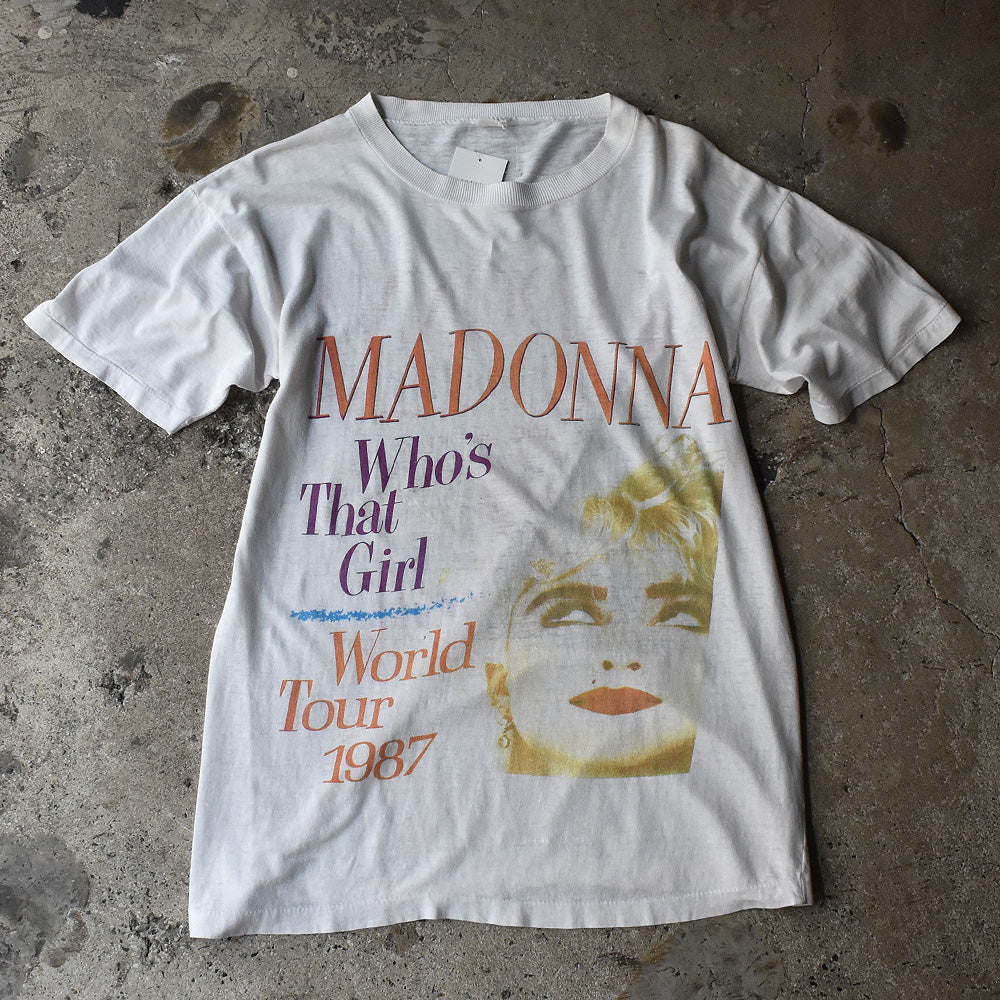 80's　Madonna/マドンナ　"Who's That Girl"　World Tour 1987 Tee　230629H　
