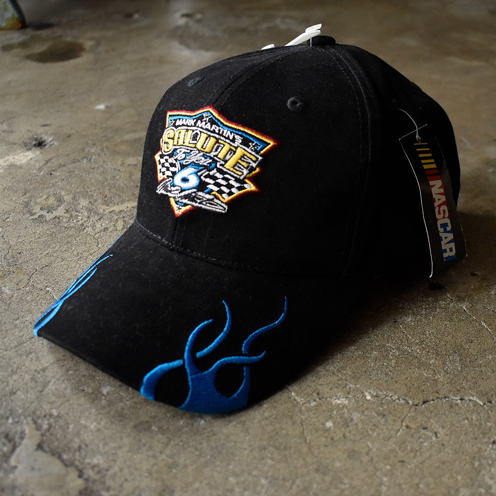 マーク・マーティン NASCAR チェッカーフラッグ 刺繍 レーシングキャップ 2000年代 デッドストック 古着