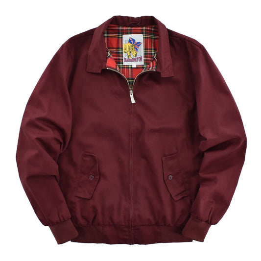 Y2K HARRINGTON ハリントンジャケット スイングトップ ワインレッド 赤タータン裏地 サイ ユニオンジャックタグ L