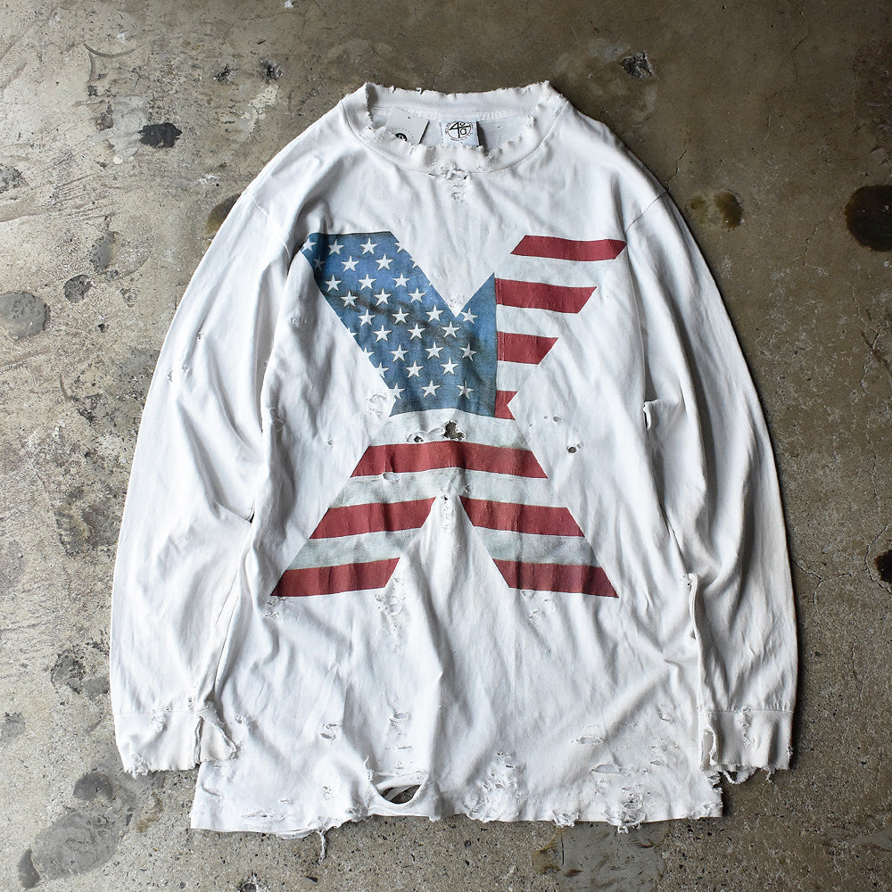 マルコムX 40 Acres 星条旗 X ロングスリーブTシャツ 90年代 USA製 ヴィンテージ