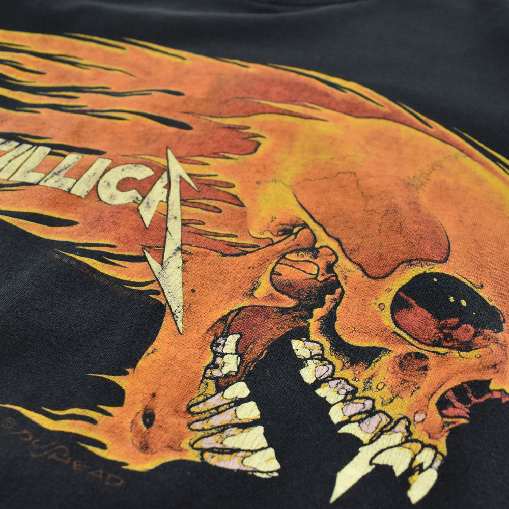 90's Metallica Pushead "Flaming Skull" スラッシュメタル ロックT 260728H