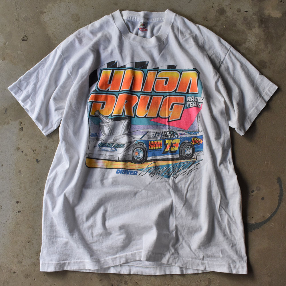 90’s “UNION DRUG” 両面プリント レーシング Tシャツ USA製 240528