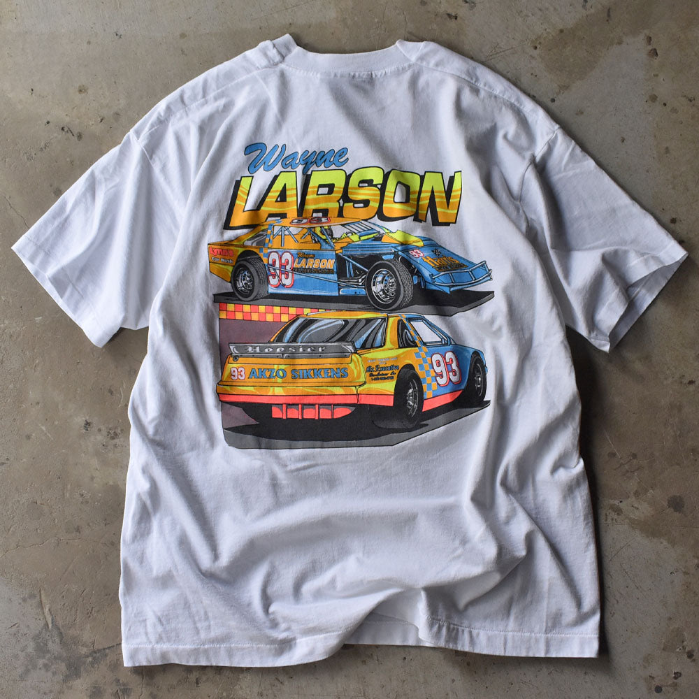 90’s “Wayne Larson ＃93” サイン入り 両面プリント レーシング Tシャツ USA製 240524