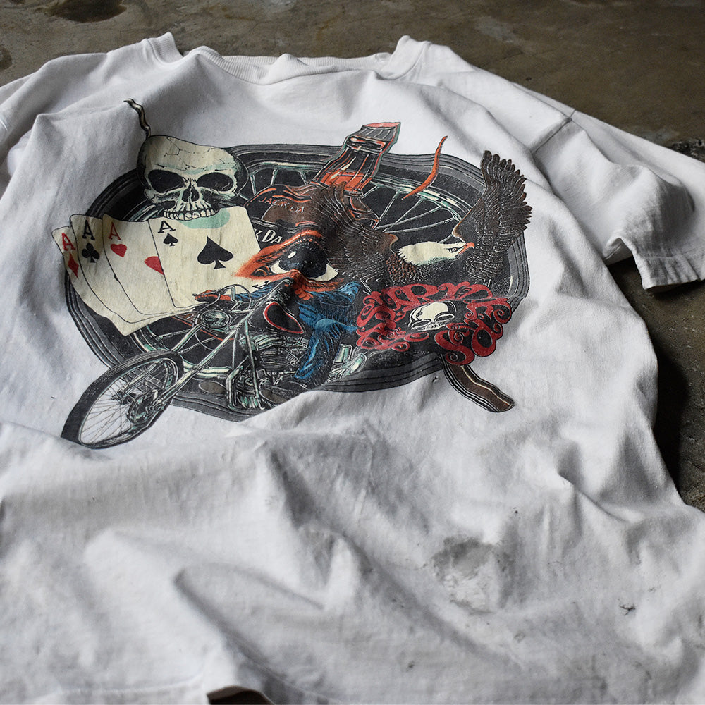 スカル トランプ イーグル バイクTシャツ 1990年 ヴィンテージ