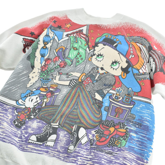 90's FREEZE Betty Boop "What's a girl to WEAR?" AOP スウェット 260313H
