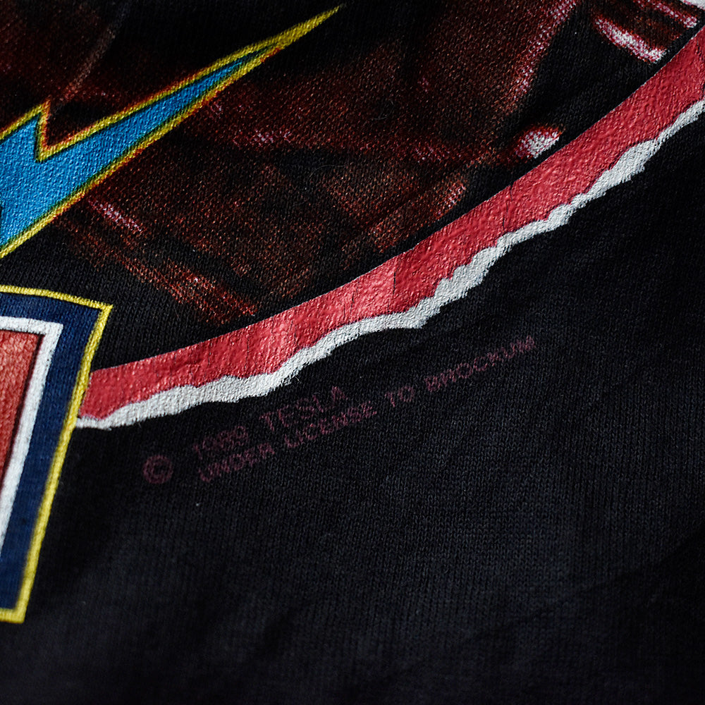 80's TESLA “The Great Radio Controversy” World Tour1989 Tシャツ 240913H
