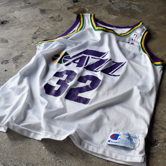 90's Champion NBA “Utah Jazz“ Karl Malone ゲームシャツ USA製 240625