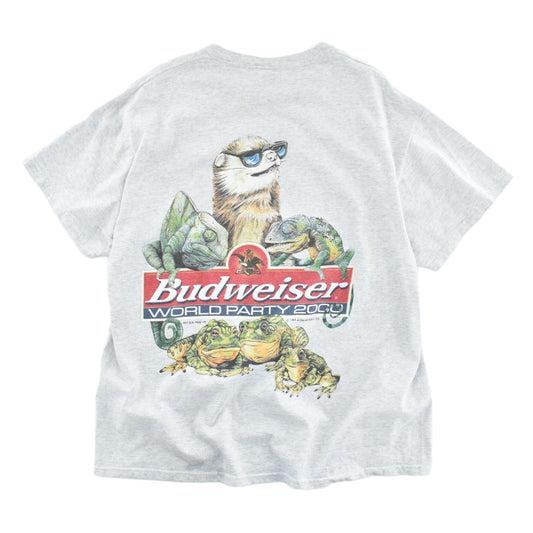 90's Budweiser "World Party 2000" アニマル プロモTシャツ 260619H