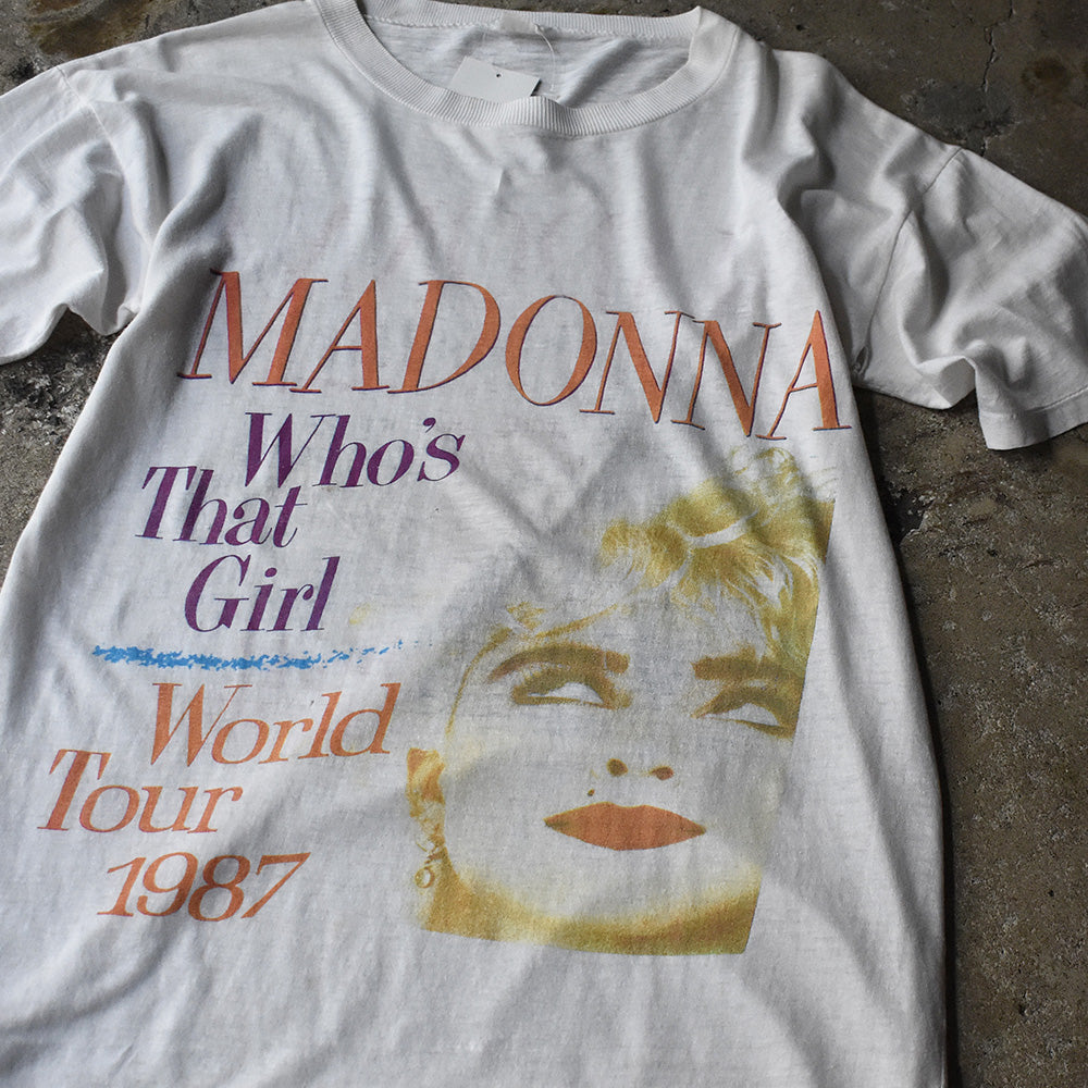 マドンナ Who's That Girl フェイスプリント ワールドツアーTシャツ 1987年 ヴィンテージ