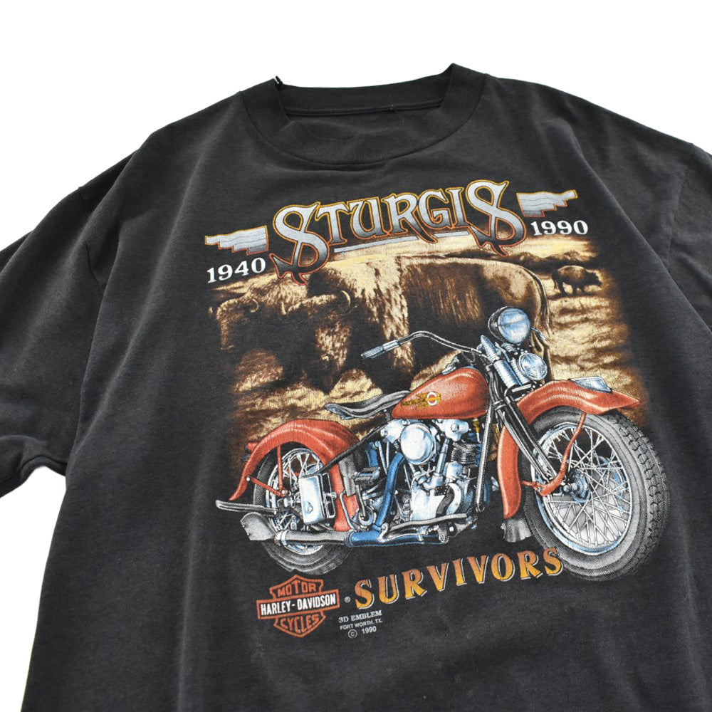90's Harley-Davidson/3D EMBLEM "Sturgis 50th Anniversary" ハーレーT 260724H