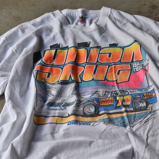 90’s “UNION DRUG” 両面プリント レーシング Tシャツ USA製 240528