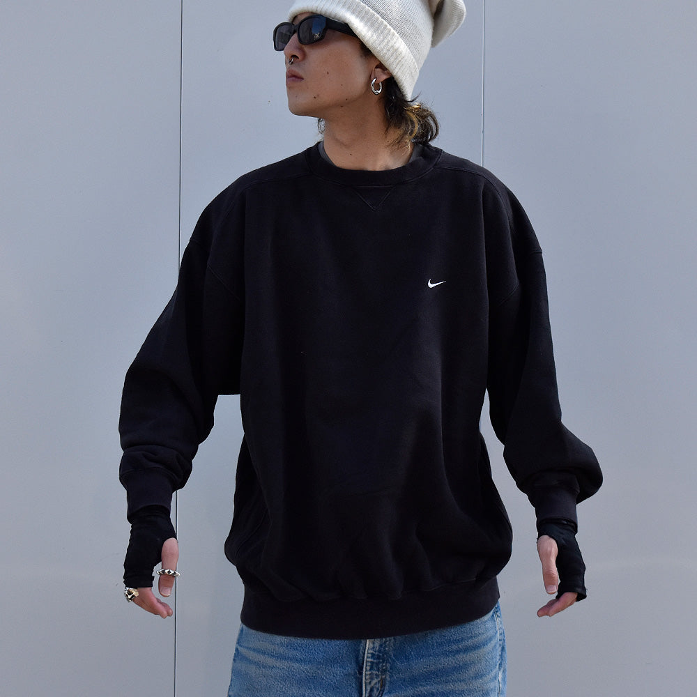 90's NIKE small swoosh logo刺繡 リバースタイプ スウェット USA製 231109H