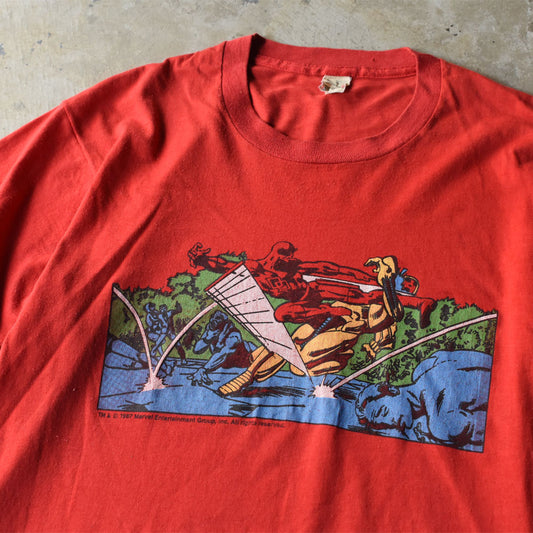80’s MARVEL “Iron Man VS villain” アメコミ Tシャツ USA製 250909H